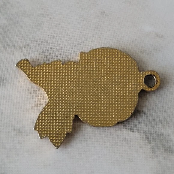 Vintage Tiny Dainty Cotton Plant Gold Tone Necklace Pendant Charm - Picture 3 of 3